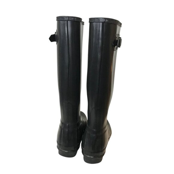 Hunter Black Original Gloss Tall Boots Size 7 - Picture 4 of 6